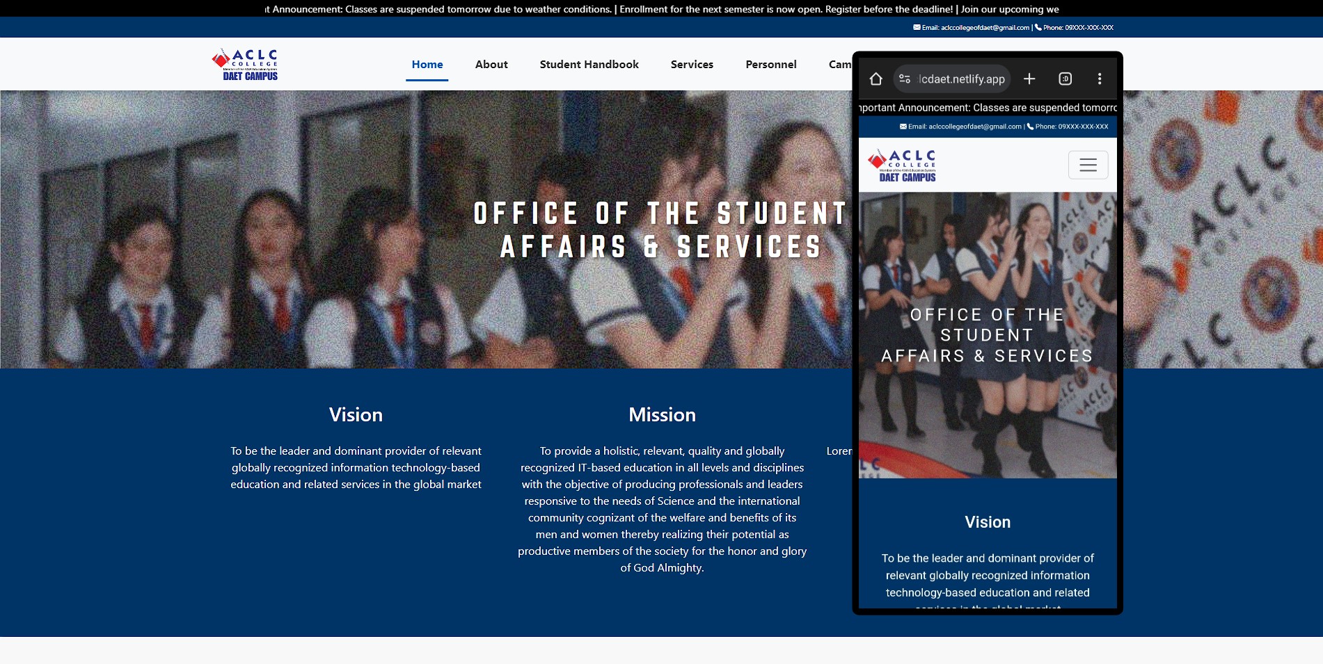 Office of the Student Affairs and Services